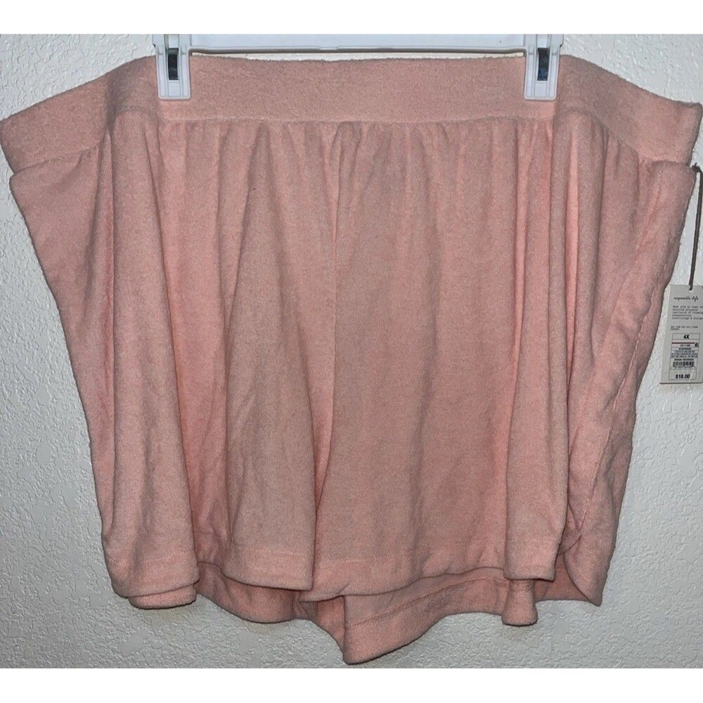 A New Day Casual Comfy Terry Cloth Shorts Plus Size 4X Peach